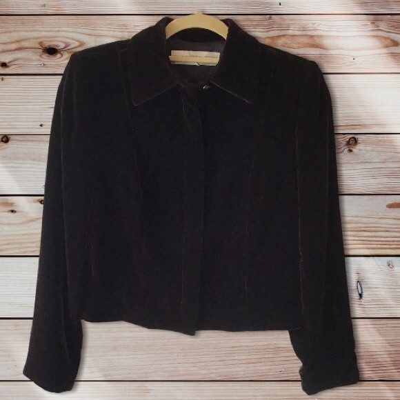 Valerie Stevens Brown Velour Jacket - Picture 2 of 5